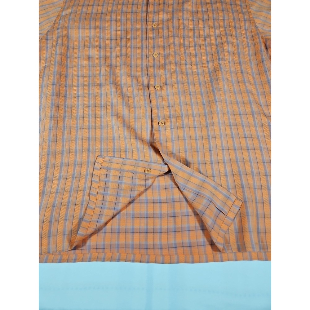 Michael Brandon Short Sleeve Button Up Mens Shirt Large Rayon/Polyester Orange‎ - Picture 6 of 8